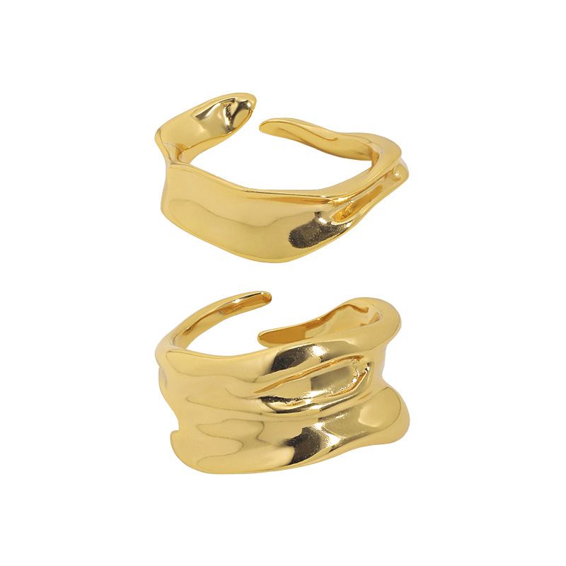 "Wevona" - Verstellbarer Ring aus 925er Sterlingsilber mit Wellenform